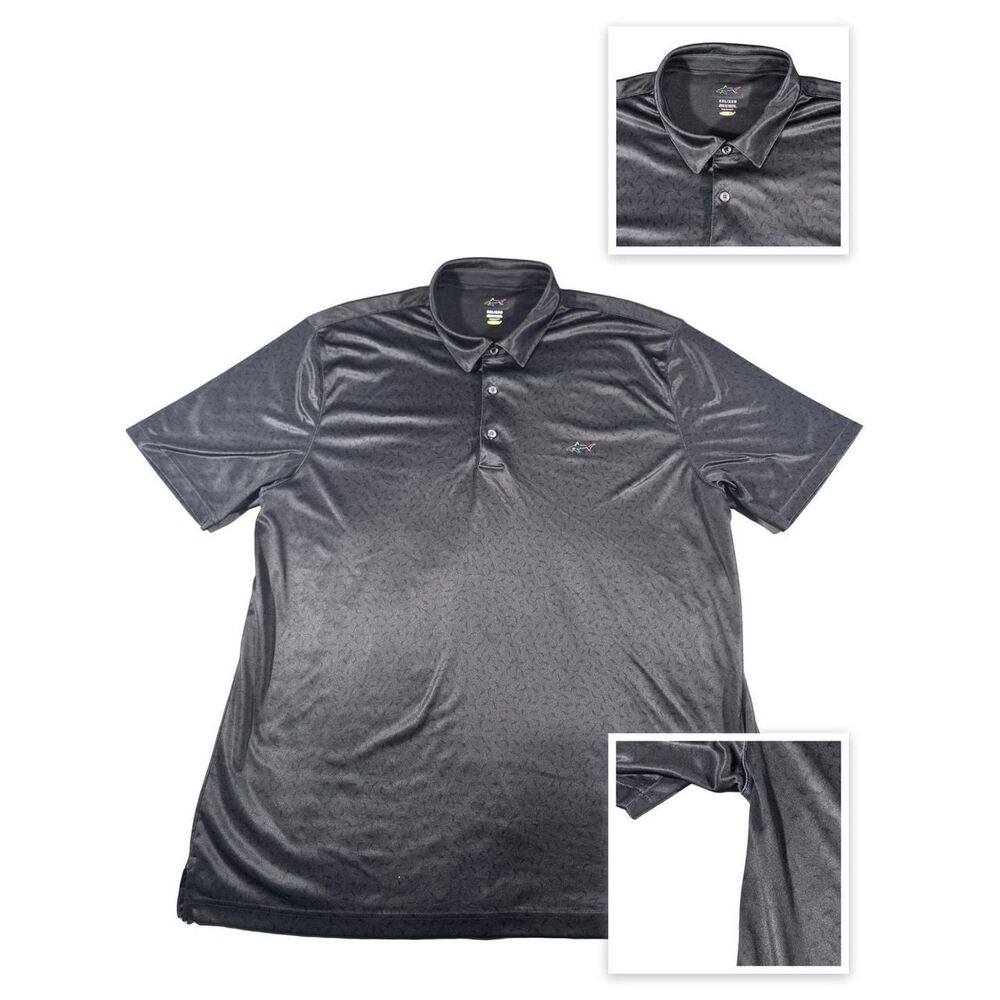 Greg-norman-collection Men's Black and Grey Polo-shirts